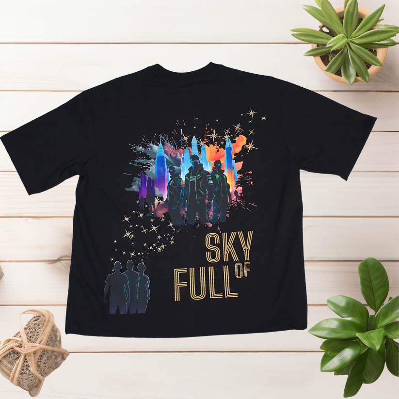 Sky Full Of Stars - Concert Edition Premium Black Oversized T-Shirt