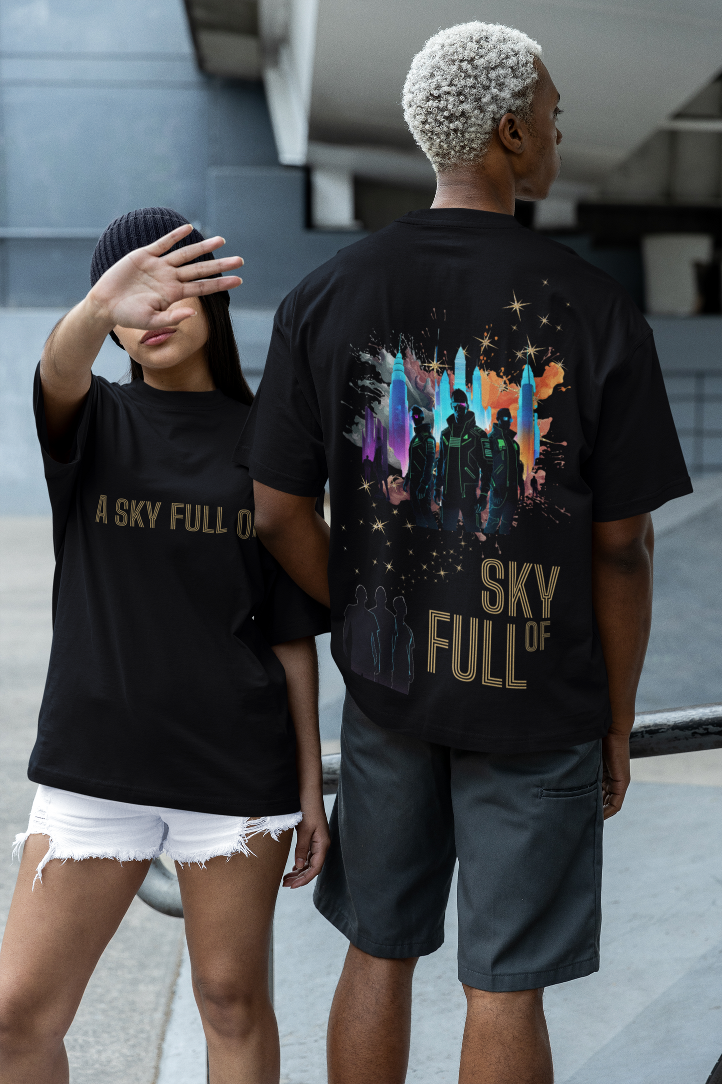 Sky Full Of Stars - Concert Edition Premium Black Oversized T-Shirt